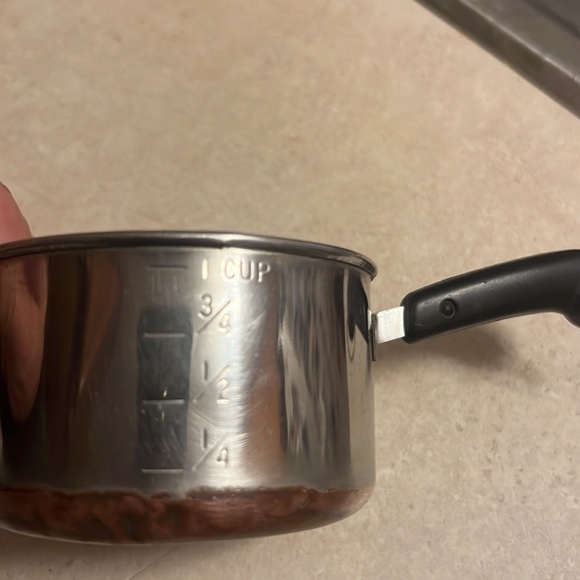 VINTAGE 60s REVERE WARE COPPER BOTTOM 1 CUP MINI SAUCE PAN BUTTER WARMER - Picture 5 of 6